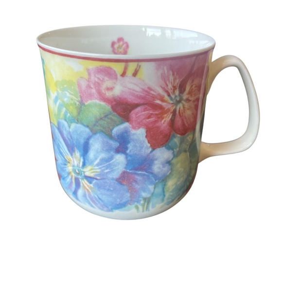 Rose of England Fine Bone China Floral Pansies Coffee Tea Mug Ann Anderson - Picture 1 of 7